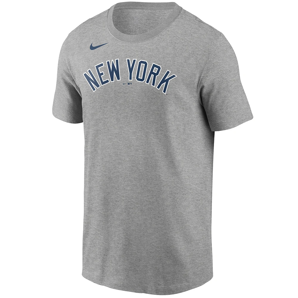 Men's Nike Derek Jeter Gray New York Yankees Name & Number T-Shirt