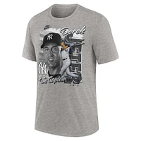 T-shirt Nike Derek Jeter pour homme, gris chiné, New York Yankees, Cooperstown Collection Player Local