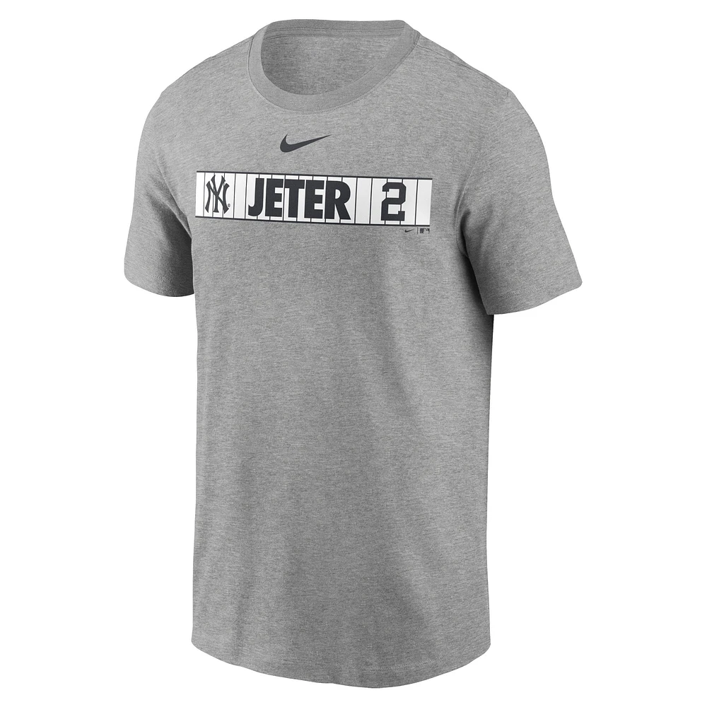 Men's Nike Derek Jeter Heathered Gray New York Yankees Locker Room T-Shirt