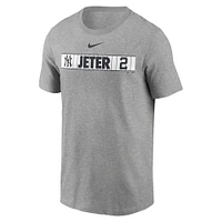 Men's Nike Derek Jeter Heathered Gray New York Yankees Locker Room T-Shirt