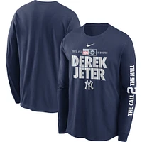 Men's Nike Derek Jeter Navy New York Yankees 2020 MLB Hall of Fame Inductee The Call 2 Long Sleeve T-Shirt