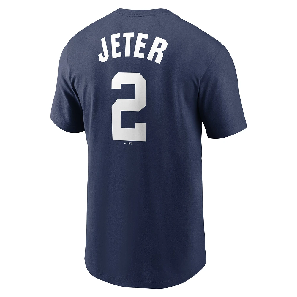 T-shirt Nike Derek Jeter pour homme, bleu marine, New York Yankees, Cooperstown Collection Fuse Name & Number