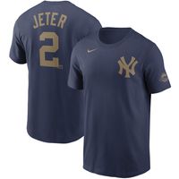 Men's Nike Derek Jeter Navy New York Yankees Gold Name & Number T