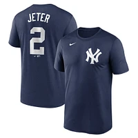 Men's Nike Derek Jeter Navy New York Yankees Legend Name & Number Performance T-Shirt