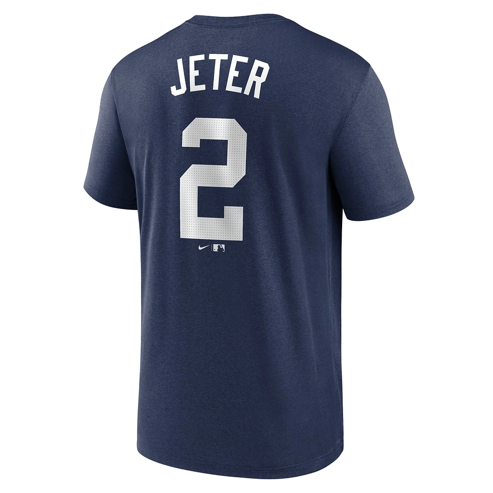 Men's Nike Derek Jeter Navy New York Yankees Legend Name & Number Performance T-Shirt