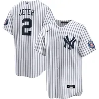 Nike MLB New York Yankees Official Replica Home Short Sleeve V Neck T-Shirt  White