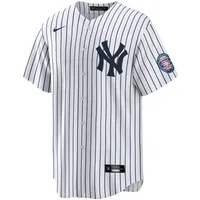 Maillot Nike Derek Jeter pour homme, blanc/bleu marine, New York Yankees 2020 Hall of Fame Intronisation Domicile Réplique Nom du Joueur