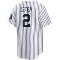 Maillot Nike Derek Jeter pour homme, blanc/bleu marine, New York Yankees 2020 Hall of Fame Intronisation Domicile Réplique Nom du Joueur