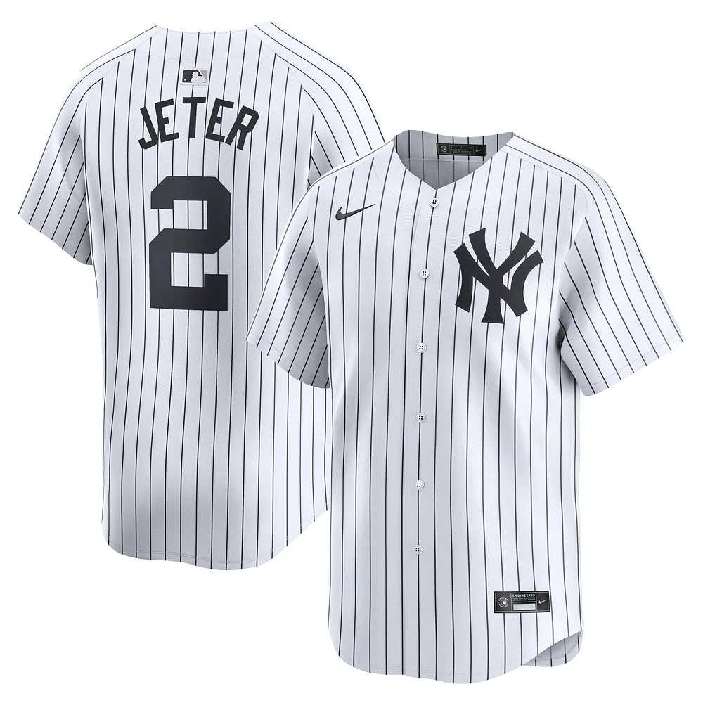 Maillot Nike Derek Jeter pour homme, blanc, New York Yankees, domicile, joueur limité