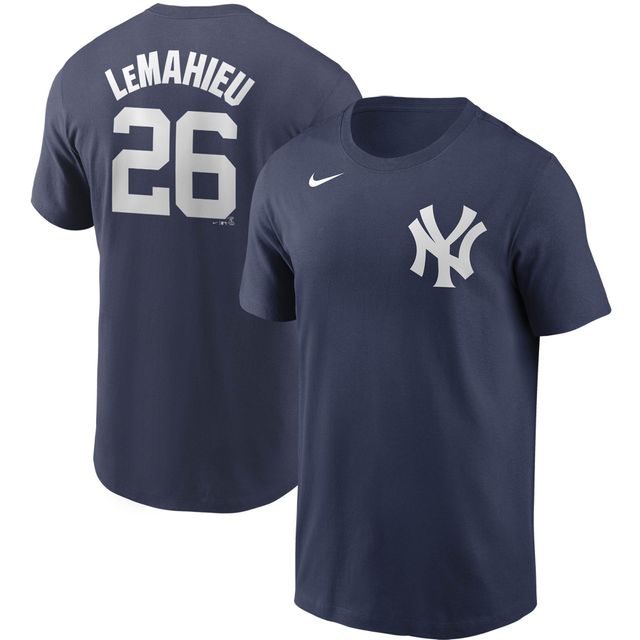 T-shirt avec nom et numéro Nike DJ LeMahieu pour homme, bleu marine, New York Yankees