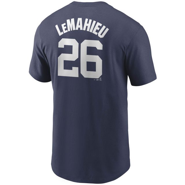 T-shirt avec nom et numéro Nike DJ LeMahieu pour homme, bleu marine, New York Yankees