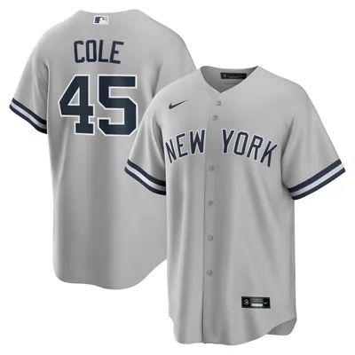 Maillot Nike Gerrit Cole pour homme, réplique du nom joueur des Yankees de New York, gris