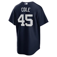 Maillot réplique alternatif du nom joueur des Yankees de New York pour homme Nike Gerrit Cole bleu marine