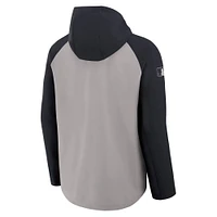 Veste Nike Authentic Collection Raglan Performance entièrement zippée pour homme, gris/bleu marine, des New York Yankees