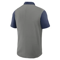 Polo Nike Performance Victory gris/bleu marine pour homme, collection Cooperstown, New York Yankees