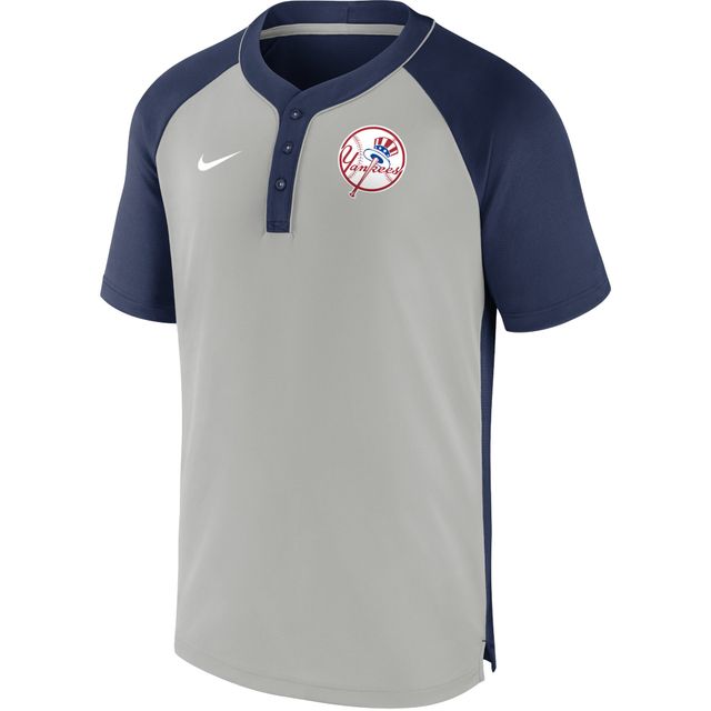 Men's Nike Silver/Navy New York Yankees Team Baseline Striped