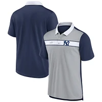 Polo Nike New York Yankees Rewind Stripe Gris/Bleu marine pour Homme