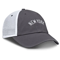 Men's Nike Gray New York Yankees Wordmark Club Adjustable Trucker Hat