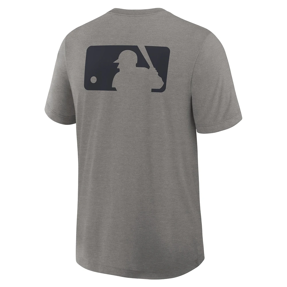 Men's Nike Heather Charcoal New York Yankees Authentic Collection Early Work Tri-Blend Performance T-Shirt