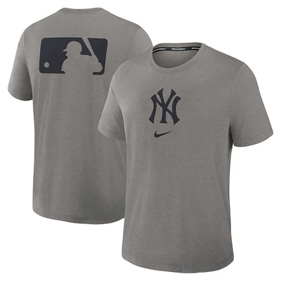 Men's Nike Heather Charcoal New York Yankees Authentic Collection Early Work Tri-Blend Performance T-Shirt