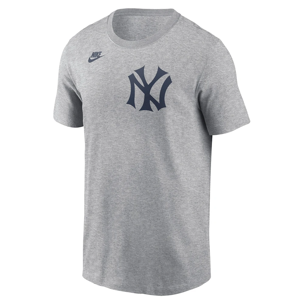 T-shirt avec logo Nike Heather Charcoal New York Yankees Cooperstown pour homme