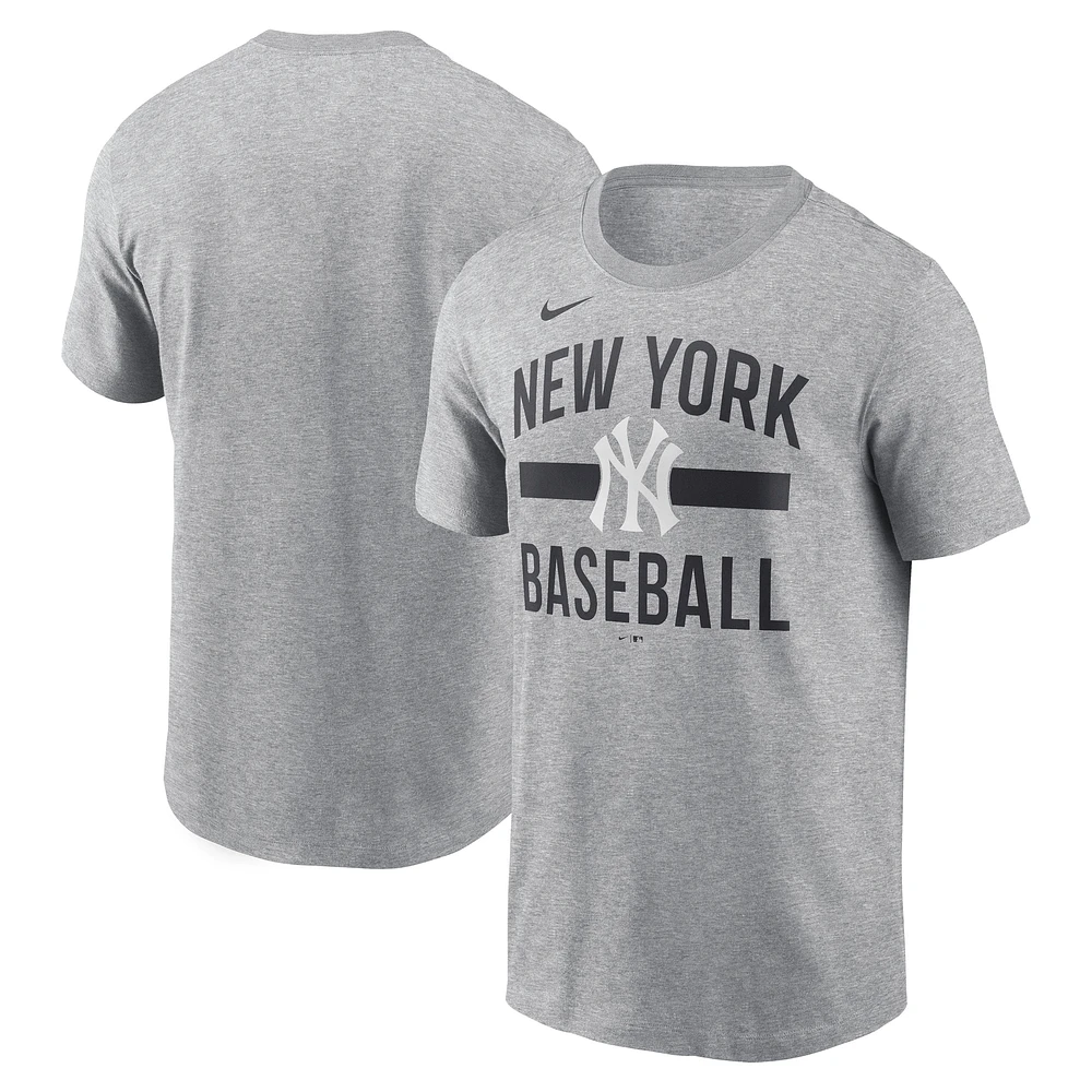 Men's Nike  Heather Gray New York Yankees Arched T-Shirt