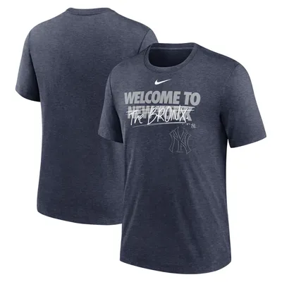 New York Yankees Nike Home Spin Tri-Blend T-Shirt - Heather Navy