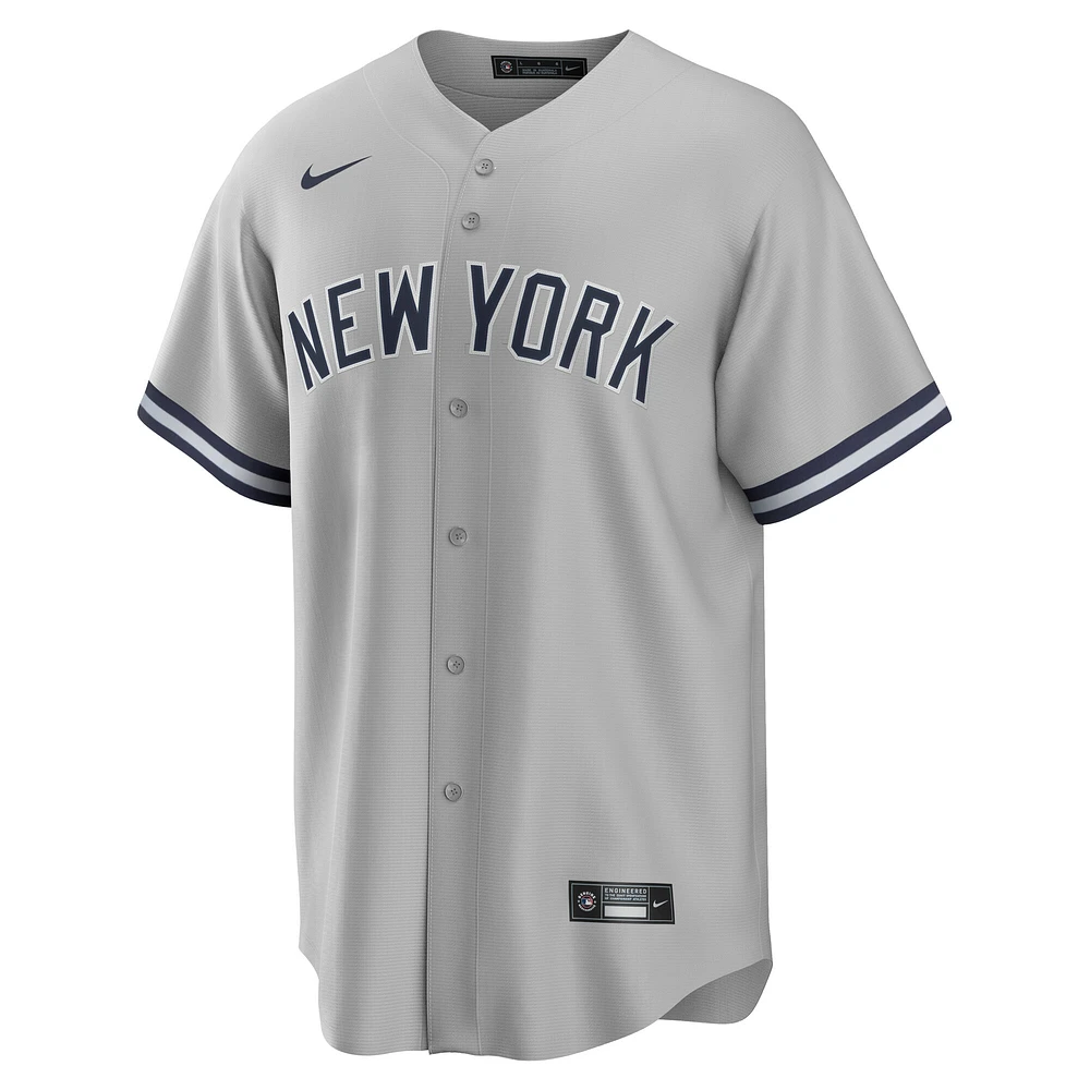 Maillot de joueur Nike Jazz Chisholm Jr. pour homme, gris, réplique à domicile des Yankees New York