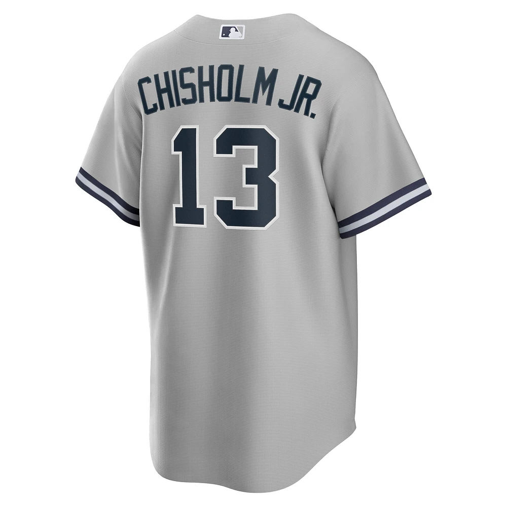 Maillot de joueur Nike Jazz Chisholm Jr. pour homme, gris, réplique à domicile des Yankees New York