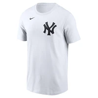 T-shirt Nike Jazz Chisholm Jr. pour homme, blanc, avec nom et numéro Fuse des Yankees de New York