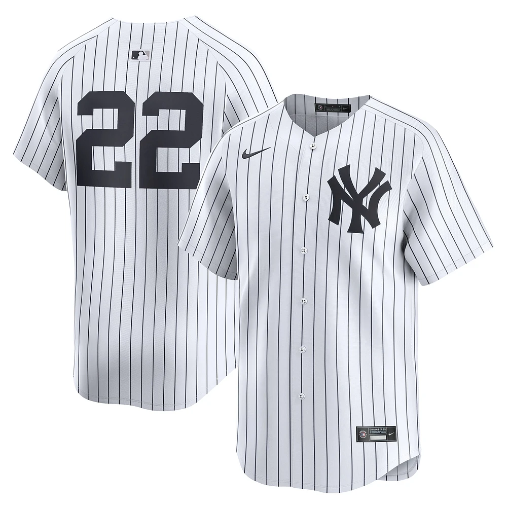 Maillot de joueur Nike Juan Soto pour hommes, blanc, New York Yankees, domicile limité