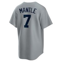 Men's Nike Mickey Mantle Gray New York Yankees Road Cooperstown Collection Player Jersey