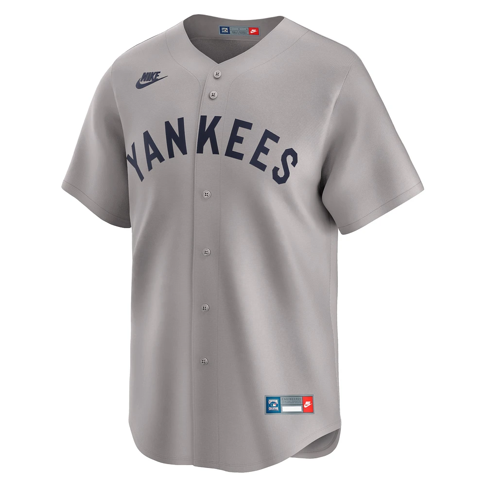 Men's Nike Mickey Mantle Gray New York Yankees Throwback Cooperstown Collection Limited Jersey