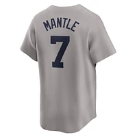 Men's Nike Mickey Mantle Gray New York Yankees Throwback Cooperstown Collection Limited Jersey