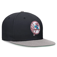 Casquette ajustée Nike New York Yankees Rewind Cooperstown True Performance pour homme, bleu marine/gris