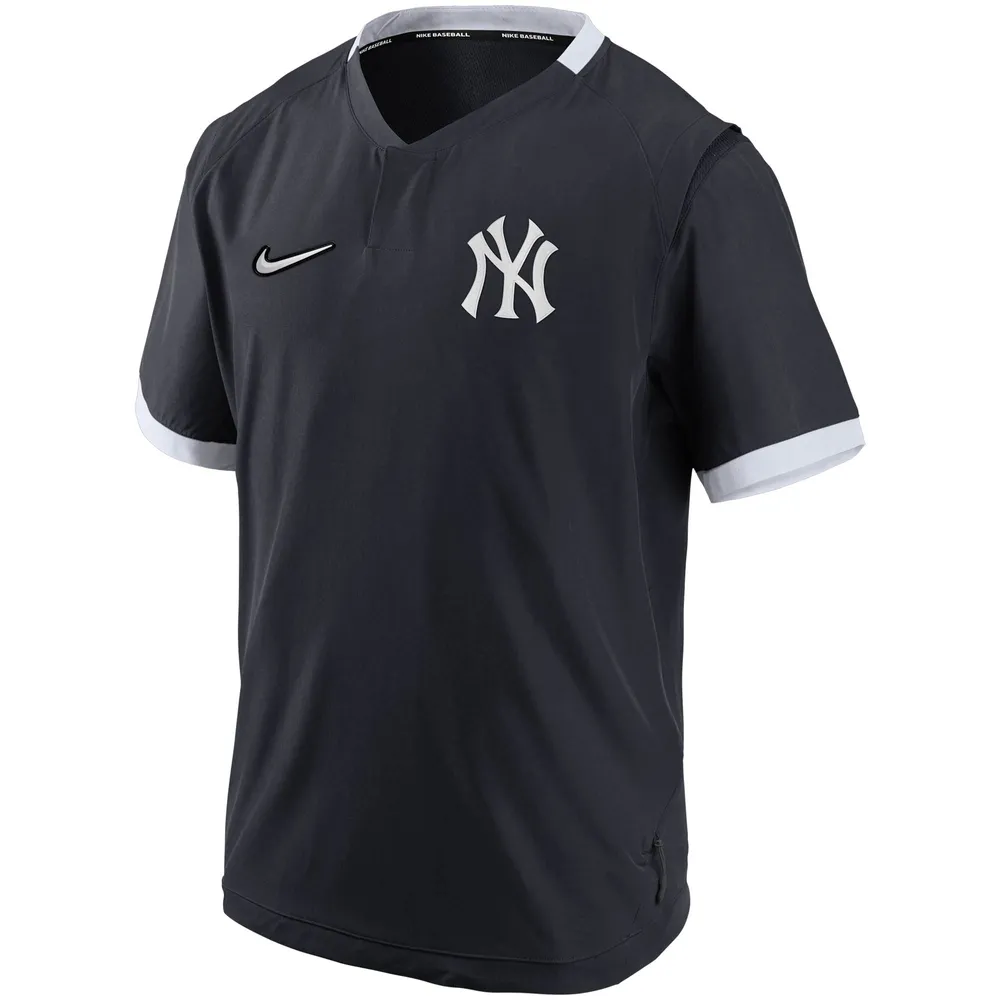 Veste à enfiler chaude manches courtes pour hommes Nike bleu marine/blanc New York Yankees Authentic Collection