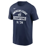 Men's Nike Navy New York Yankees 2024 American League Champions Arched Lockup T-Shirt