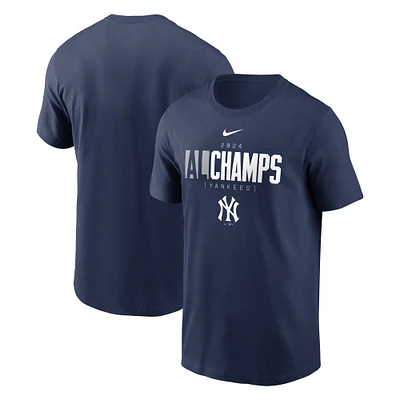 T-shirt Nike bleu marine avec logo New York Yankees 2024 American League Champions pour homme