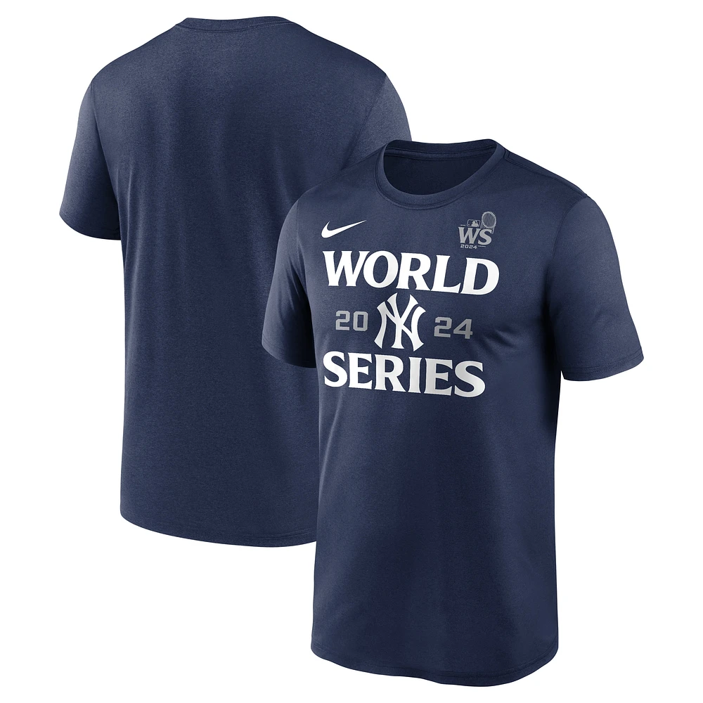 T-shirt Nike bleu marine pour homme de la collection Authentic Legend des New York Yankees 2024 World Series