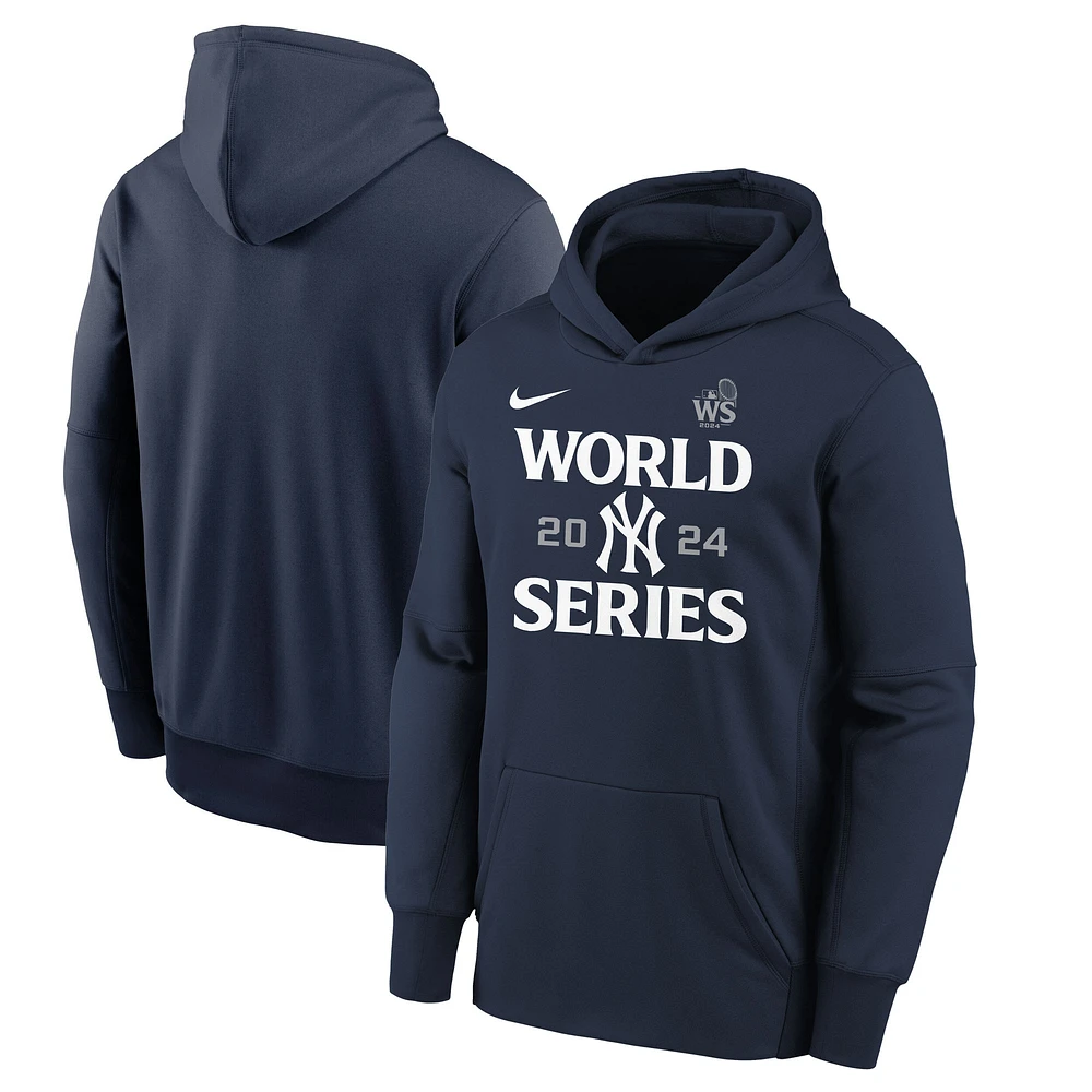 Sweat à capuche Nike bleu marine New York Yankees 2024 World Series Authentic Collection pour homme