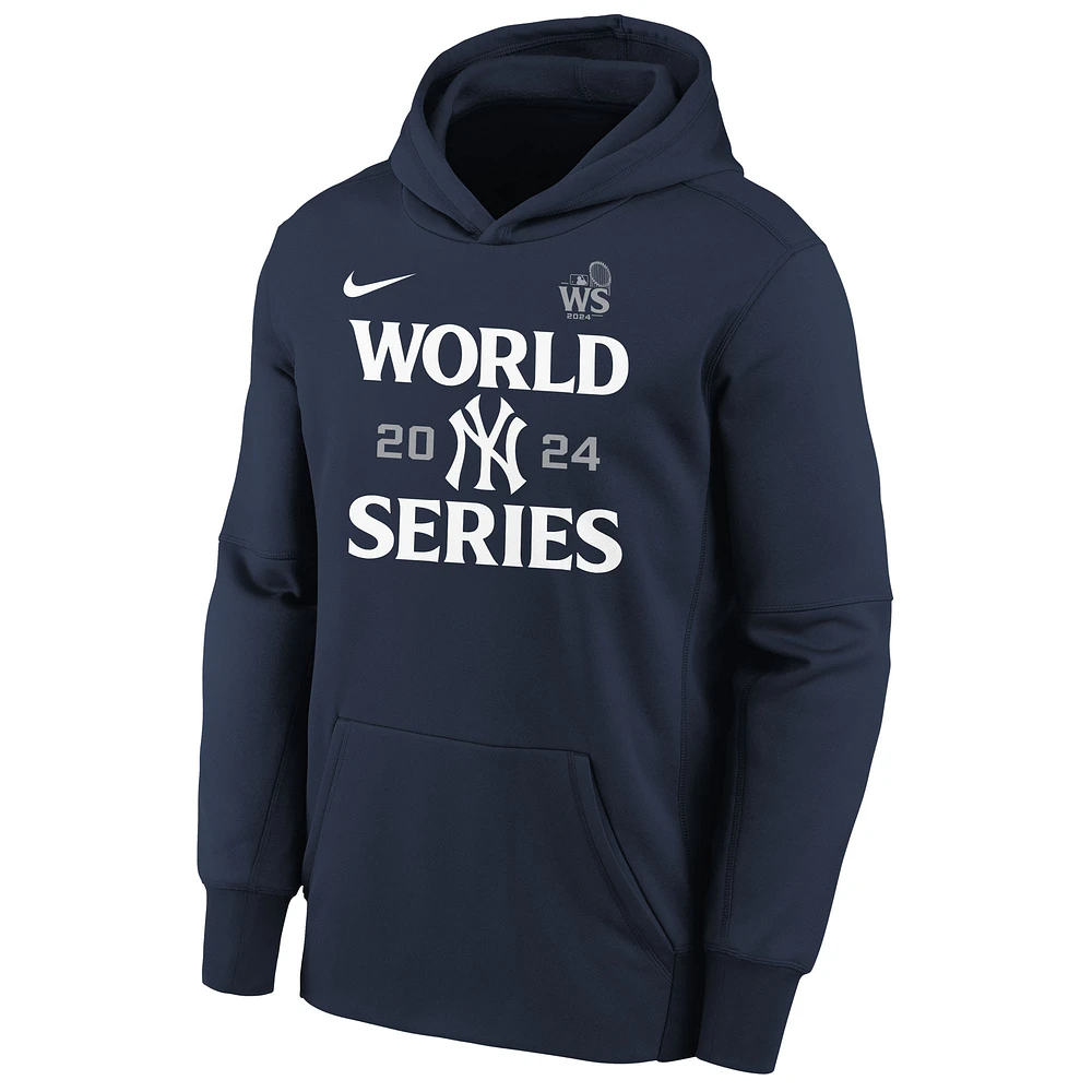 Sweat à capuche Nike bleu marine New York Yankees 2024 World Series Authentic Collection pour homme