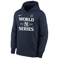 Men's Nike  Navy New York Yankees 2024 World Series Authentic Collection Pullover Hoodie