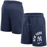 Men's Nike Navy New York Yankees Arched Kicker Fleece Shorts