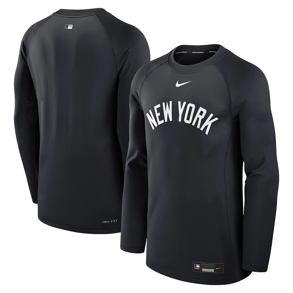 Men's Nike Navy New York Yankees Authentic Collection Game Time Raglan Performance Long Sleeve T-Shirt