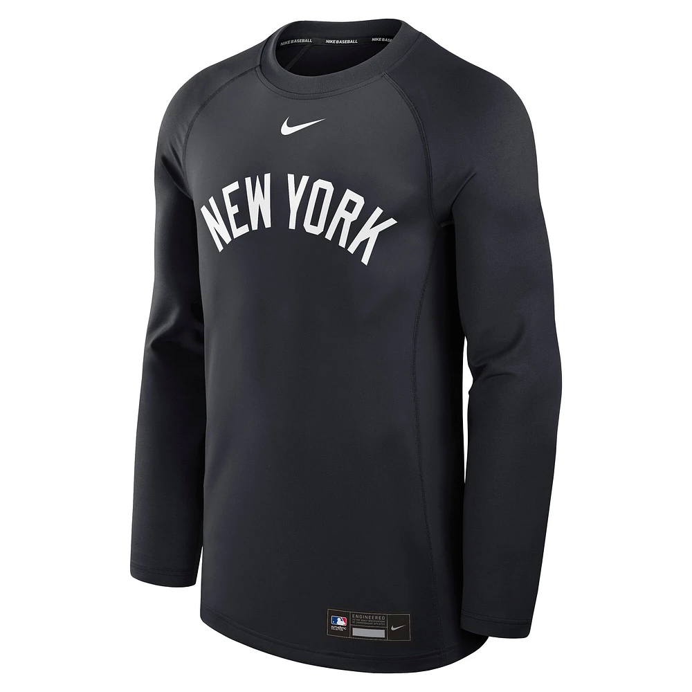 Men's Nike Navy New York Yankees Authentic Collection Game Time Raglan Performance Long Sleeve T-Shirt