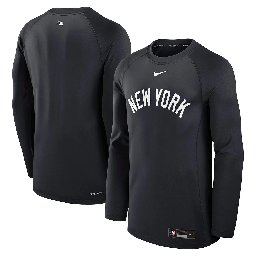 Men's Nike Navy New York Yankees Authentic Collection Game Time Raglan Performance Long Sleeve T-Shirt