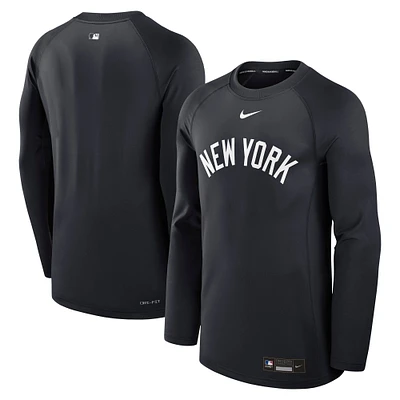 Men's Nike Navy New York Yankees Authentic Collection Game Time Raglan Performance Long Sleeve T-Shirt