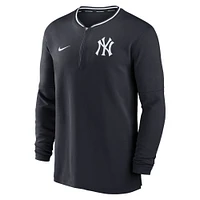Haut Nike bleu marine New York Yankees Authentic Collection Performance à demi-zip pour homme