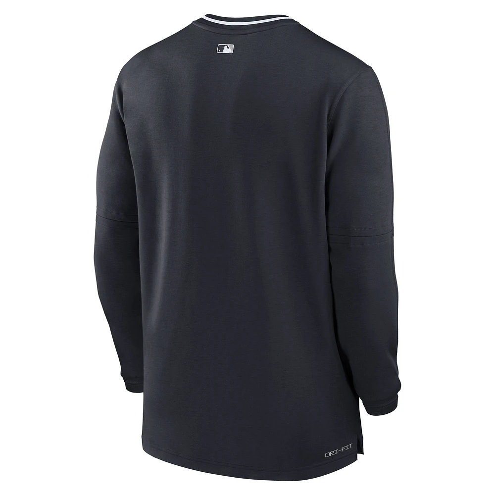 Haut Nike bleu marine New York Yankees Authentic Collection Performance à demi-zip pour homme
