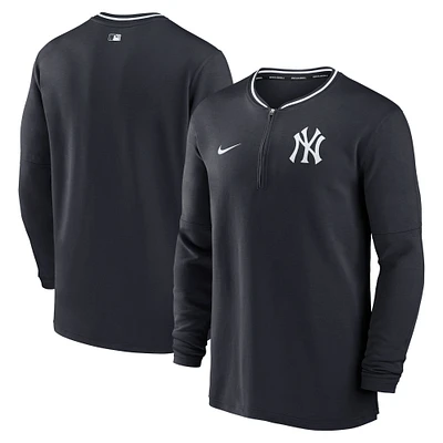 Haut Nike bleu marine New York Yankees Authentic Collection Performance à demi-zip pour homme